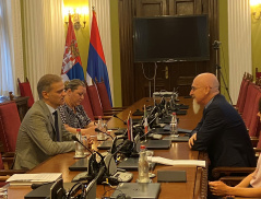 31 August 2022 National Assembly Deputy Speaker Borko Stefanovic in meeting with Italian Ambassador to Serbia 